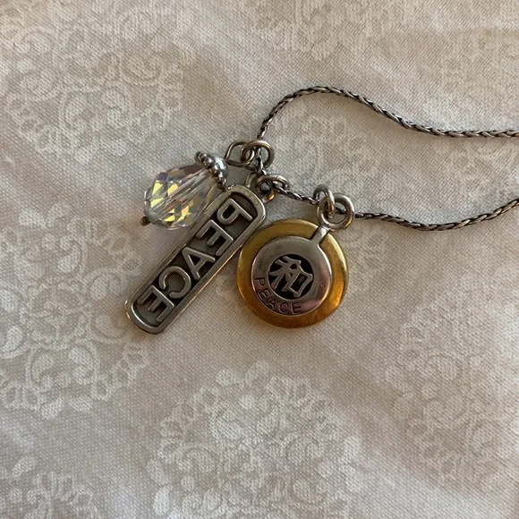 Brighton gold & silver Chinese PEACE charm necklace - Picture 3 of 6